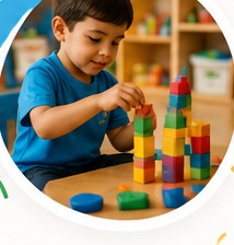 Niños jugando con bloques